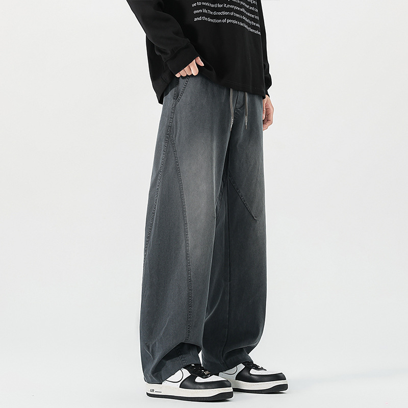 Széles lábú farmernadrág, középmagas derék, fűzős derékrész, mosott felület, Lyocell 58,2% / poliészter 39,6% / spandex 2,2% keverék, fleece-bélés, hétköznapi viselet