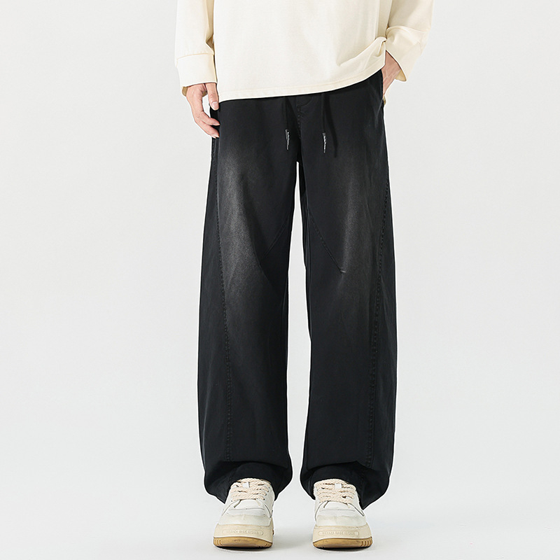 Széles lábú farmernadrág, középmagas derék, fűzős derékrész, mosott felület, Lyocell 58,2% / poliészter 39,6% / spandex 2,2% keverék, fleece-bélés, hétköznapi viselet