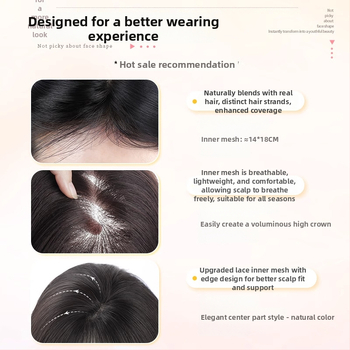 Frontalna parochňa s ručne tkanou sieťkou, pravé vlasy, model 830/845, pre ženy, vhodná na farbenie a úpravu