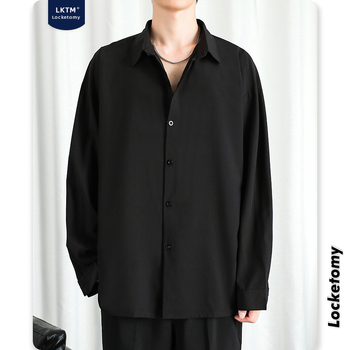 Meeste särk jääsatiinist, pikkade varrukatega, vaba lõige, lapell-kaelus, polüester 94,8%