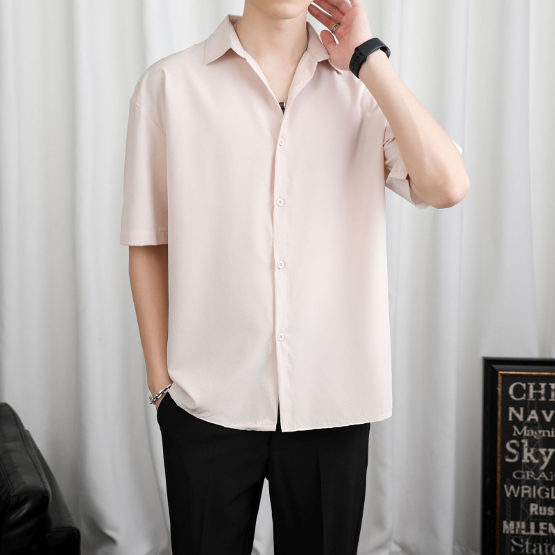 Meeste särk jääsatiinist, pikkade varrukatega, vaba lõige, lapell-kaelus, polüester 94,8%