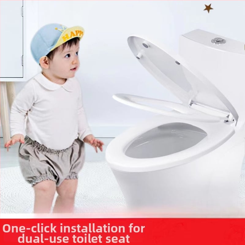 Toaletný kryt pre dospelých a deti, dvojité použitie, materiál PP doska, tlmič, nastaviteľná vzdialenosť dier 10–20 cm, OEM