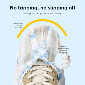 Jednorazové vnútorné návleky na topánky, netkané, protisklzové, vzor Bear Head HAPPY, hrúbka 2 g, pre dospelých