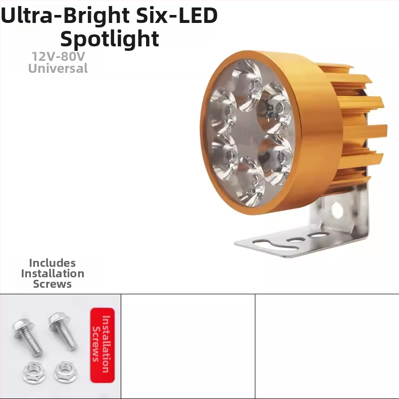 LED фар за мотоциклет и електрически превозни средства, външен монтаж, 6W при 12V, модел Section 01, алуминиева сплав