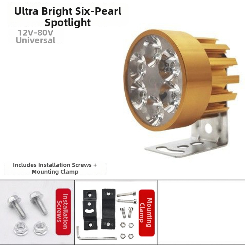 LED фар за мотоциклет и електрически превозни средства, външен монтаж, 6W при 12V, модел Section 01, алуминиева сплав