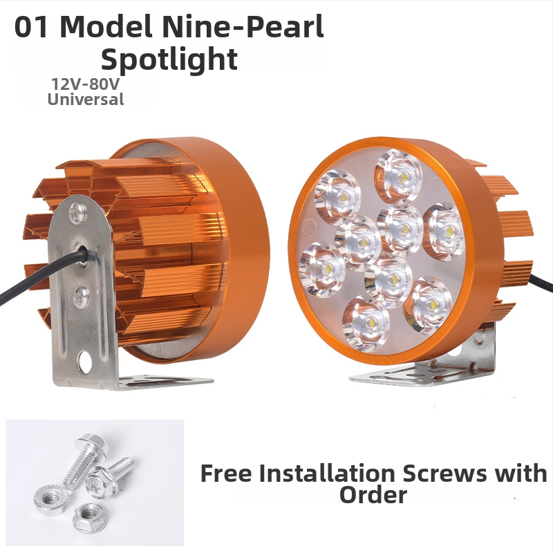 LED фар за мотоциклет и електрически превозни средства, външен монтаж, 6W при 12V, модел Section 01, алуминиева сплав