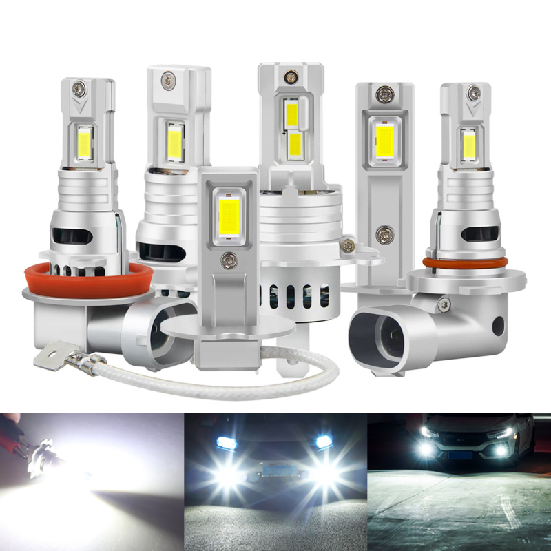 Első LED ködfényszóró – kompakt inline dizájn, alumínium ház, 12V, modellek H1/H3/H4/H7/H8/9005, fényforrás 3570, élettartam 50000 h