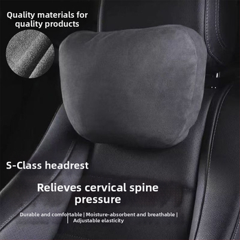 Automašīnas galvas balsts ar jostas atbalstu, kakla spilvens, velūra ārējā apdare, sintētisko šķiedru pildījums, universāla saderība