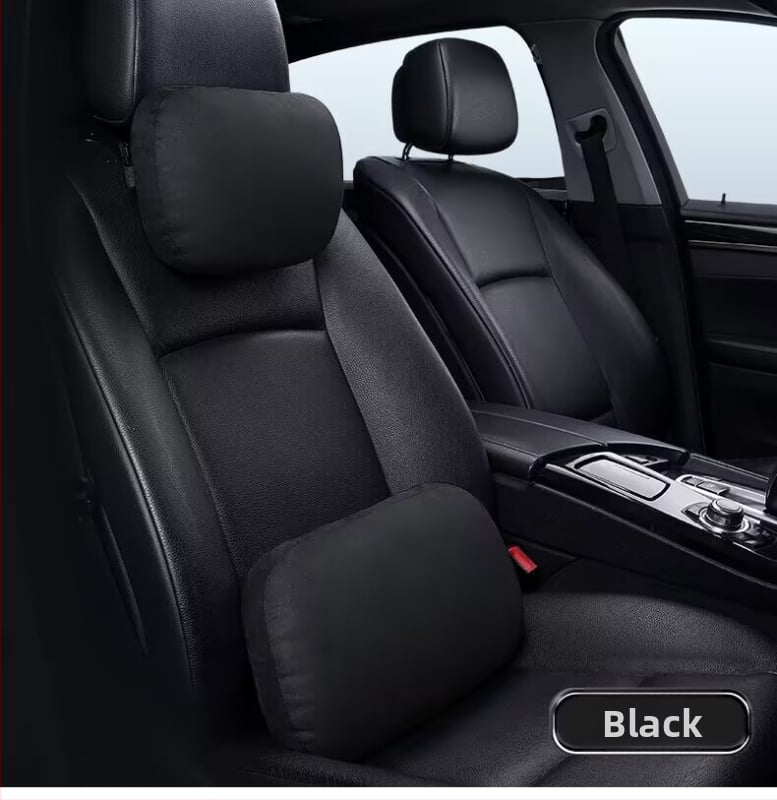 Automašīnas galvas balsts ar jostas atbalstu, kakla spilvens, velūra ārējā apdare, sintētisko šķiedru pildījums, universāla saderība