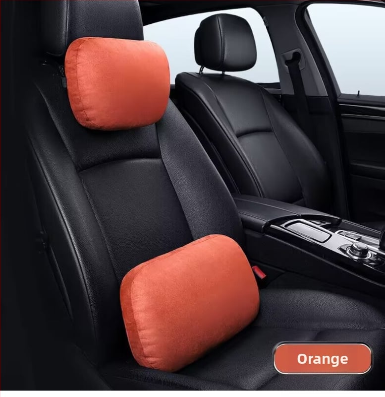 Automašīnas galvas balsts ar jostas atbalstu, kakla spilvens, velūra ārējā apdare, sintētisko šķiedru pildījums, universāla saderība