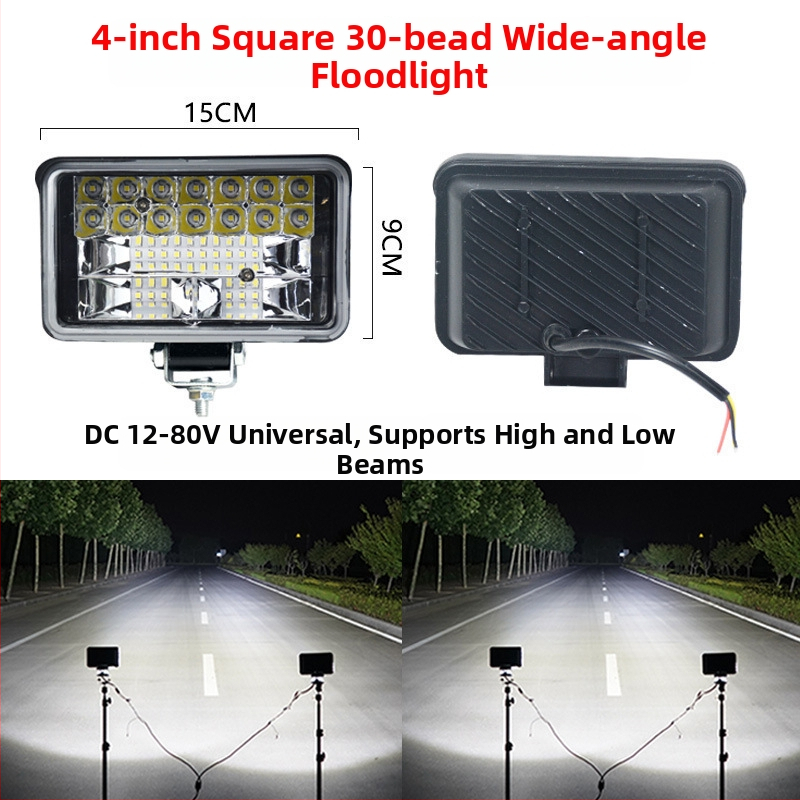 LED hlavné svetlo pre elektrický traktor a štvorkolesové vozidlo — 12-80V, vysoká jasnosť, diaľkové a blízke svetlo