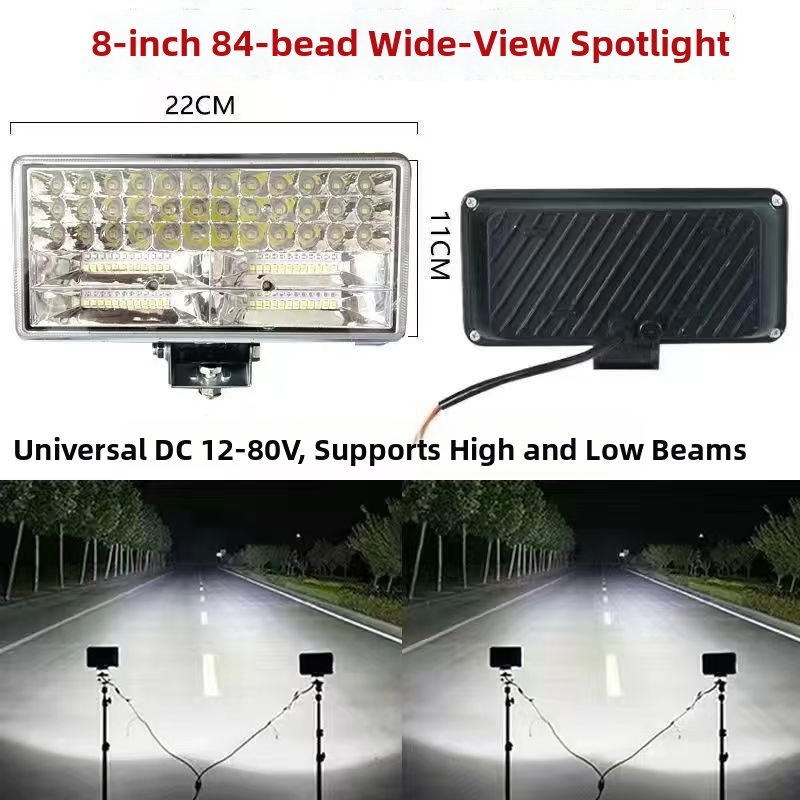 LED hlavné svetlo pre elektrický traktor a štvorkolesové vozidlo — 12-80V, vysoká jasnosť, diaľkové a blízke svetlo
