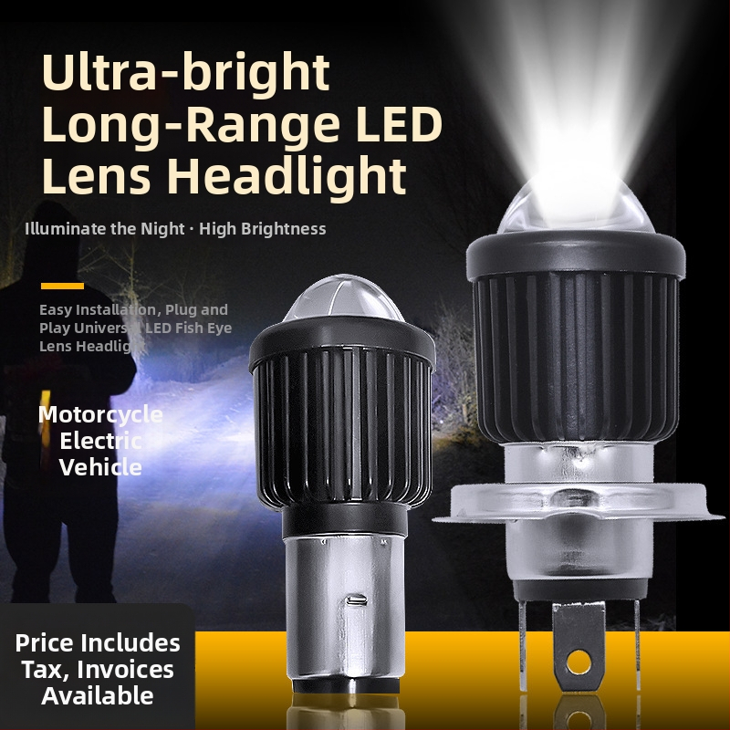 LED predné svetlo na motocykel, elektrické vozidlo a trojkolesové vozidlo – univerzálne 12V-85V, 12W, 3500lm, 4000K, hliníkové telo