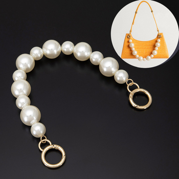 Αλυσίδα τσάντας με αποσπώμενο μαργαριταρένιο λουρί, ABS υλικό, μαργαριτάρια υψηλής λάμψης, μονόχρωμο σχέδιο, ανθεκτική στη φθορά