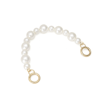 Αλυσίδα τσάντας με αποσπώμενο μαργαριταρένιο λουρί, ABS υλικό, μαργαριτάρια υψηλής λάμψης, μονόχρωμο σχέδιο, ανθεκτική στη φθορά