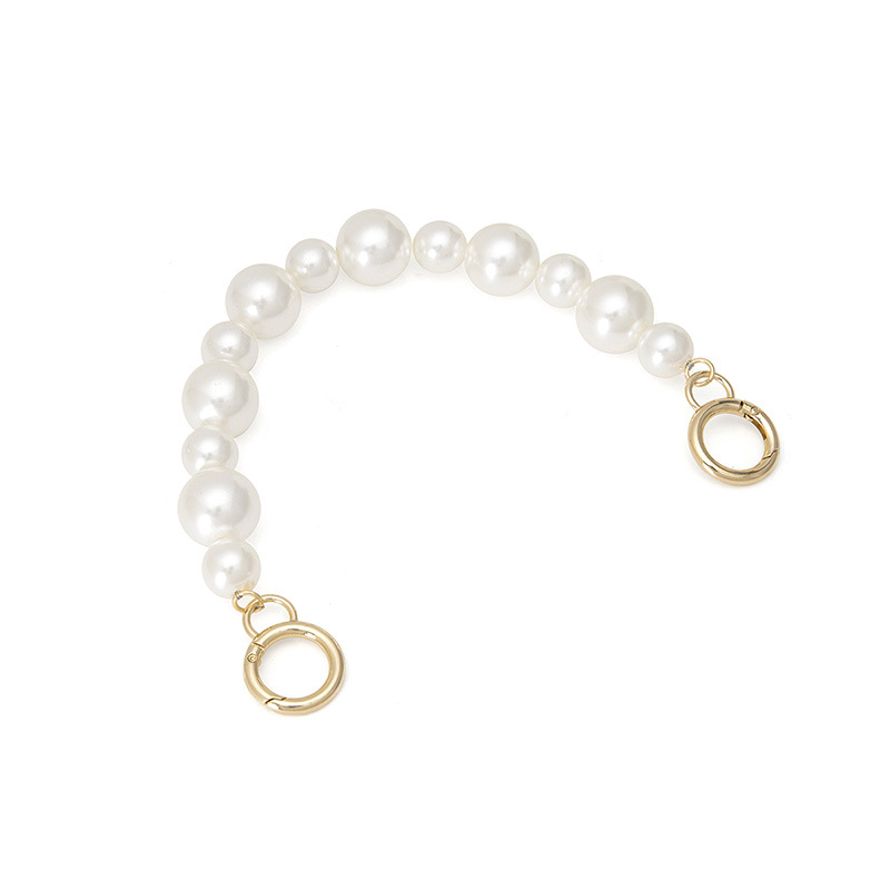 Αλυσίδα τσάντας με αποσπώμενο μαργαριταρένιο λουρί, ABS υλικό, μαργαριτάρια υψηλής λάμψης, μονόχρωμο σχέδιο, ανθεκτική στη φθορά