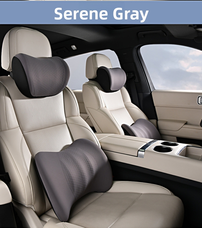 Sada opierok na hlavu a bedrovej opory pre vodiča a spolujazdca, priedušná gelová pamäťová pena, poťah z polyestera