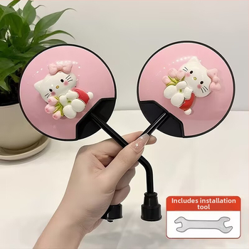 Zrkadlo spätné pre elektrické bicykle, roztomilý kreslený dizajn, široký výhľad, Zhengya montáž