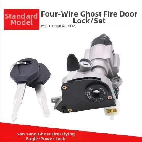 Motocykelová dverová zámka – Sanyang Ghost Fire Electric Door Lock, zinková zliatina, dlhý štýl, ochrana, Mojielong