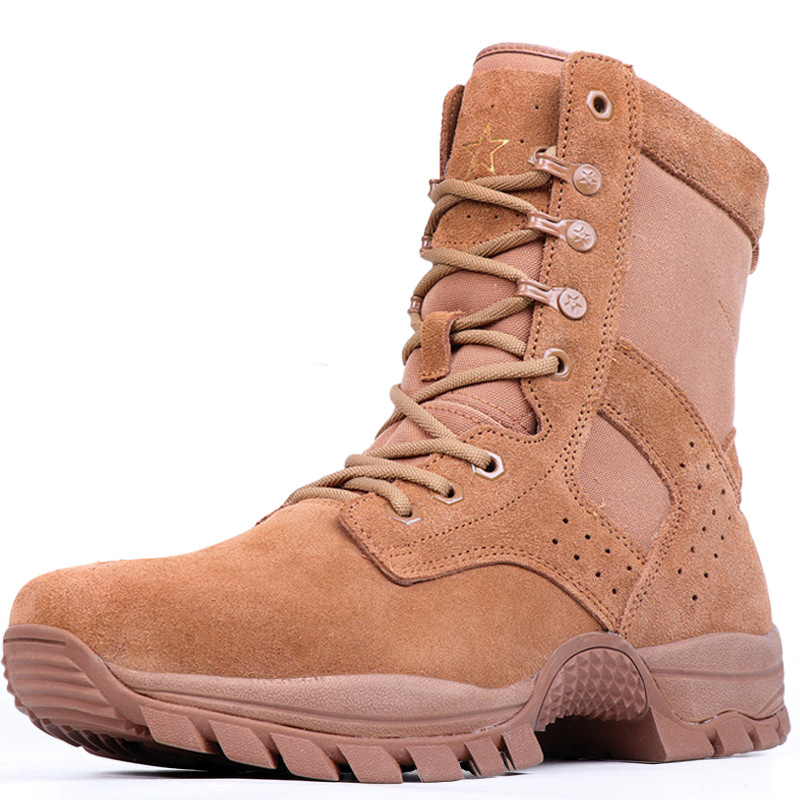 Тактически обувки за открито — високи обувки със страничен цип, леки и дишащи, водоустойчиви, унисекс за възрастни