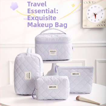 Qi mustriga kosmeetikakott, kubikujuline kuju, polüester, reisil kosmeetikatarvete hoiustamiseks