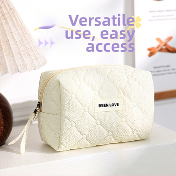 Qi mustriga kosmeetikakott, kubikujuline kuju, polüester, reisil kosmeetikatarvete hoiustamiseks