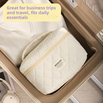 Qi mustriga kosmeetikakott, kubikujuline kuju, polüester, reisil kosmeetikatarvete hoiustamiseks