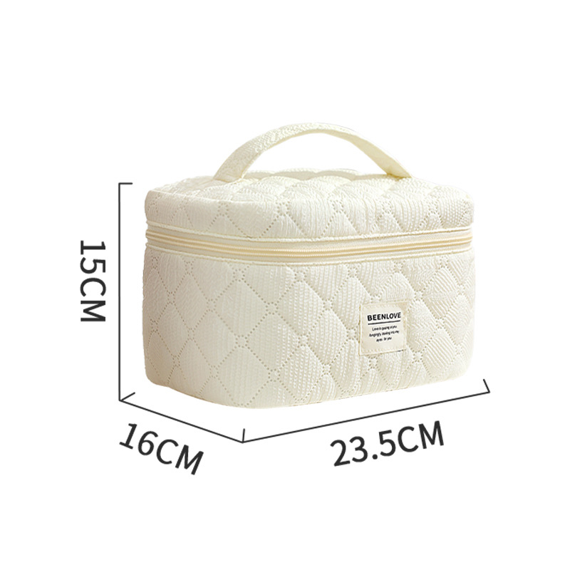 Qi mustriga kosmeetikakott, kubikujuline kuju, polüester, reisil kosmeetikatarvete hoiustamiseks