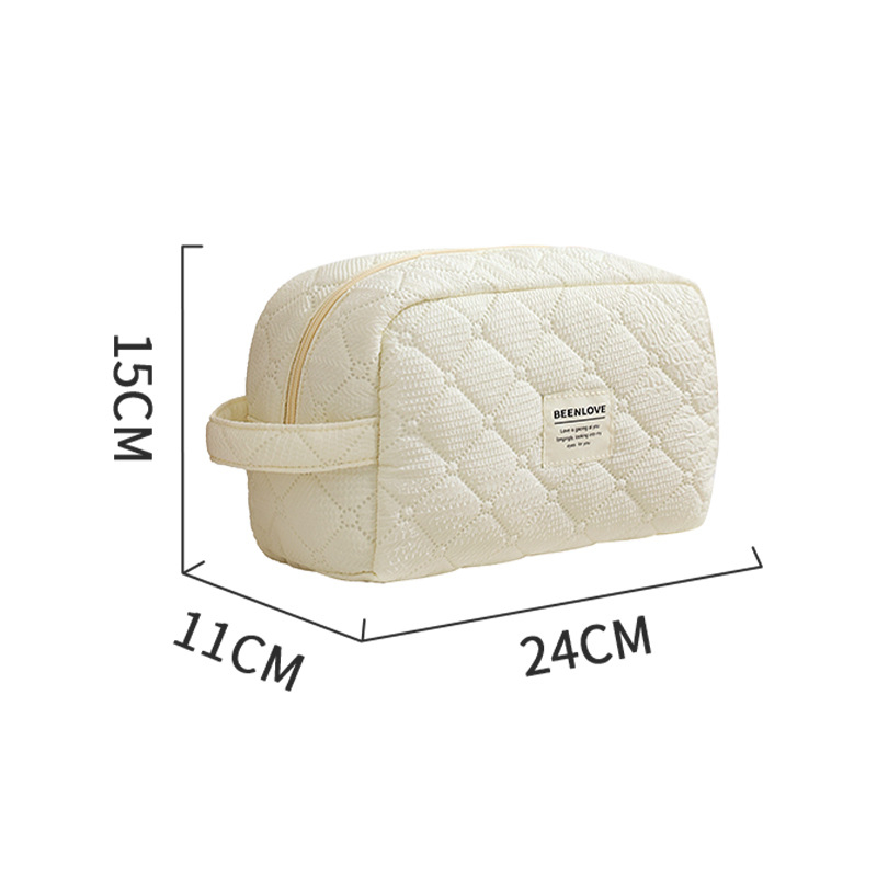 Qi mustriga kosmeetikakott, kubikujuline kuju, polüester, reisil kosmeetikatarvete hoiustamiseks