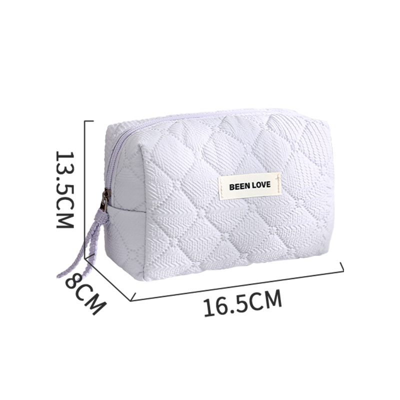 Qi mustriga kosmeetikakott, kubikujuline kuju, polüester, reisil kosmeetikatarvete hoiustamiseks