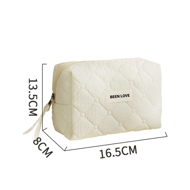 Qi mustriga kosmeetikakott, kubikujuline kuju, polüester, reisil kosmeetikatarvete hoiustamiseks