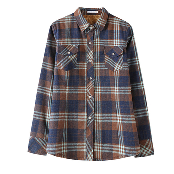 Puuvillane ruuduline särk koos soojendava voodriga, Slim Fit, ruudukujuline kaelus