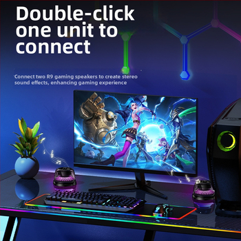 Магнитно безжично зарядно устройство с RGB осветление и Bluetooth говорител с мини субуфер (15W, вградена батерия 300–500mAh, Bluetooth 2.0, 100Hz–20kHz)