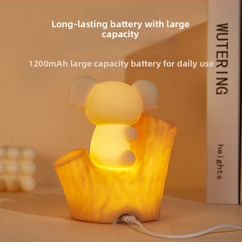 Koala silikoonist öövalgust Clap Lightiga, kaheastmeline heleduse reguleerimine, taimer, USB-laetav aku, karikatuur disain