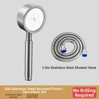 Ručná sprchová hlavica z nehrdzavejúcej ocele s integrovaným filtrom, odnímateľná pre čistenie, kruhový tvar