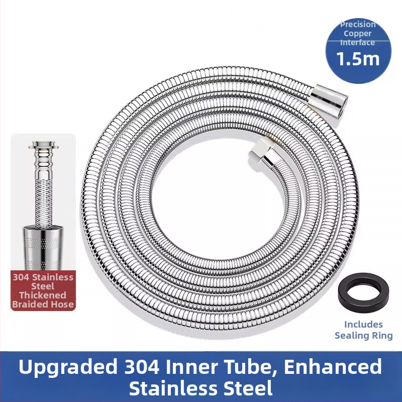 Rankinė dušo galvutė iš nerūdijančio plieno su įmontuotu filtru, nuimama valymui, apvali forma