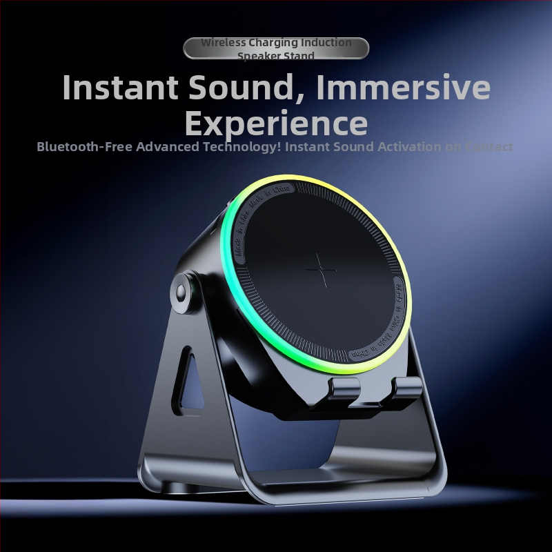 Държач за телефон с интегриран говорител, Bluetooth 5.3, 5W изход, вградена батерия 1000-1200mAh, обхват 10 м, функция за обаждания