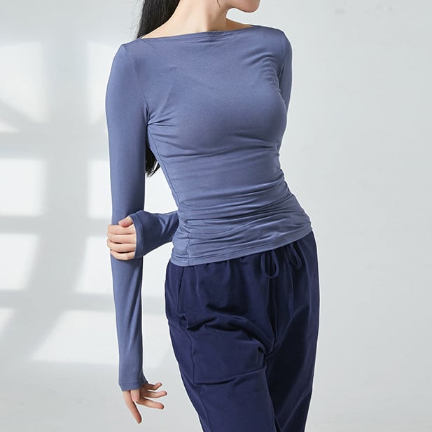 Tanečné oblečenie – Top s lodným výstrihom pre dospelé ženy, Materiál: Rayon (viskóza) 93%; Podšívka: Spandex 93%; Vhodný pre fitness a tanečné športy