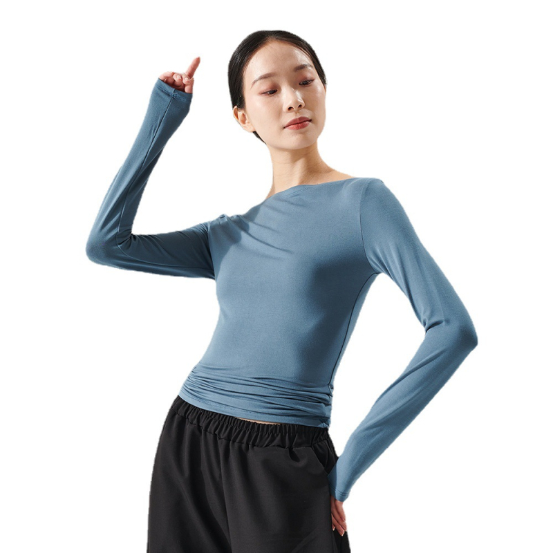 Tanečné oblečenie – Top s lodným výstrihom pre dospelé ženy, Materiál: Rayon (viskóza) 93%; Podšívka: Spandex 93%; Vhodný pre fitness a tanečné športy