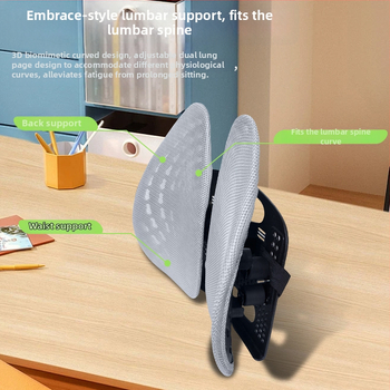 Ergonomický bedrový vankúš pre kancelársku stoličku – dýchajúca polyesterová tkanina, výplň z polyesterových vlákien, rám z polypropylénu, univerzálna kompatibilita, potlač loga