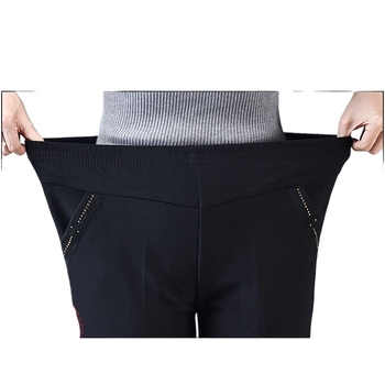 Džínové nohavice z denimu a bavlny s fleecovou podšívkou, ultra nízky pás, rovný strih, hrubší materiál