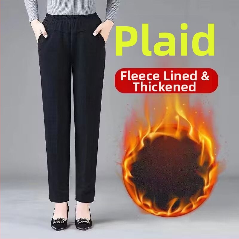 Džínové nohavice z denimu a bavlny s fleecovou podšívkou, ultra nízky pás, rovný strih, hrubší materiál