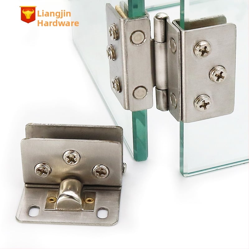 Pánt z nehrdzavejúcej ocele pre sklo – montáž bez vŕtania; vhodný pre vitríny, vinotéky, okná a ďalšie sklenené dvere; model ST500201; rozsah uchytenia 5–10 mm; povrch drôtový