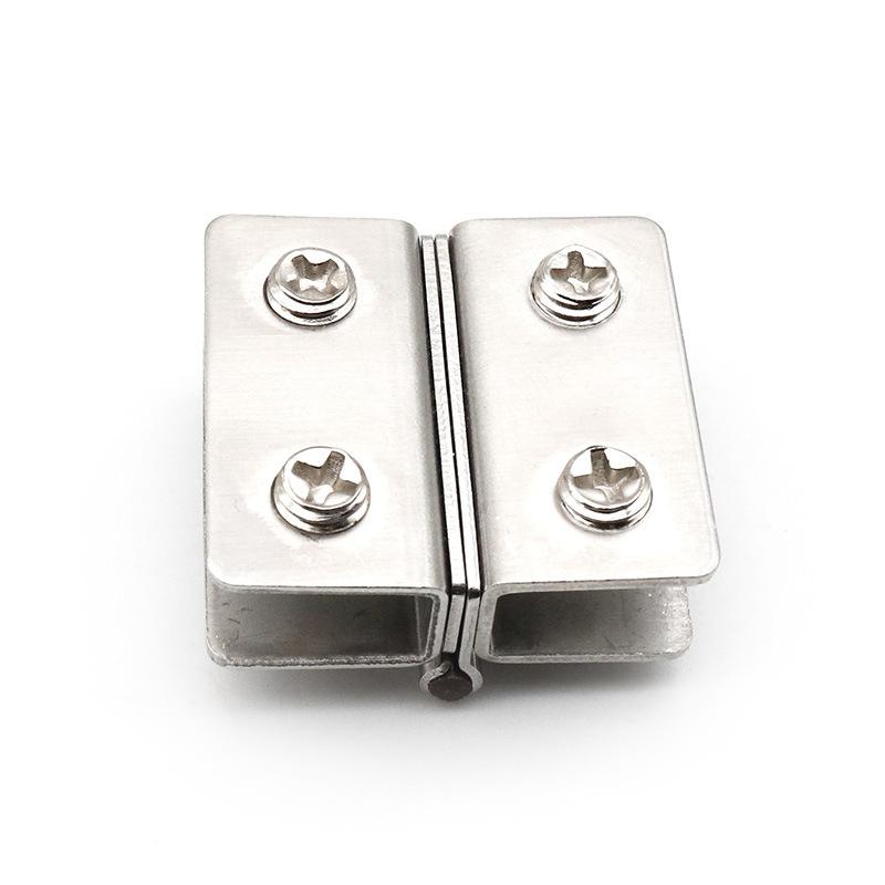 Pánt z nehrdzavejúcej ocele pre sklo – montáž bez vŕtania; vhodný pre vitríny, vinotéky, okná a ďalšie sklenené dvere; model ST500201; rozsah uchytenia 5–10 mm; povrch drôtový