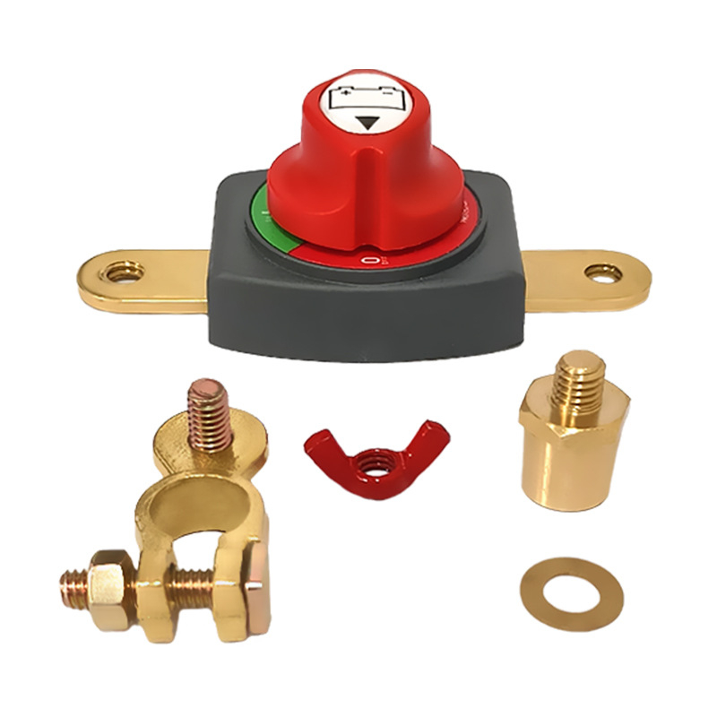 Vysokoprúdový mosadzový terminál batérie s prepojeným kladným a záporným vypínačom pre auto – Model A71006, Bai Bangsheng