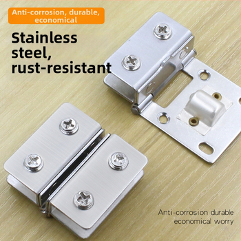 Nerezový sklenený dvojstranný pánt na sklenené dvere, 180°, model 001