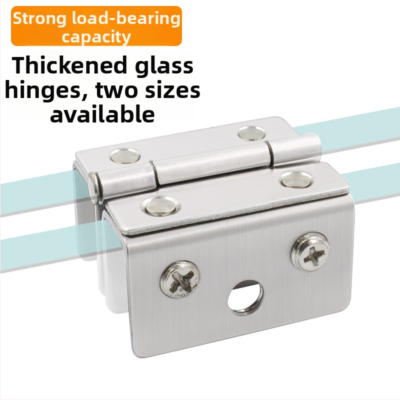 Nerūdijančio plieno dvikryptis stiklo kilpa spintelėms, 180°, modelis 001