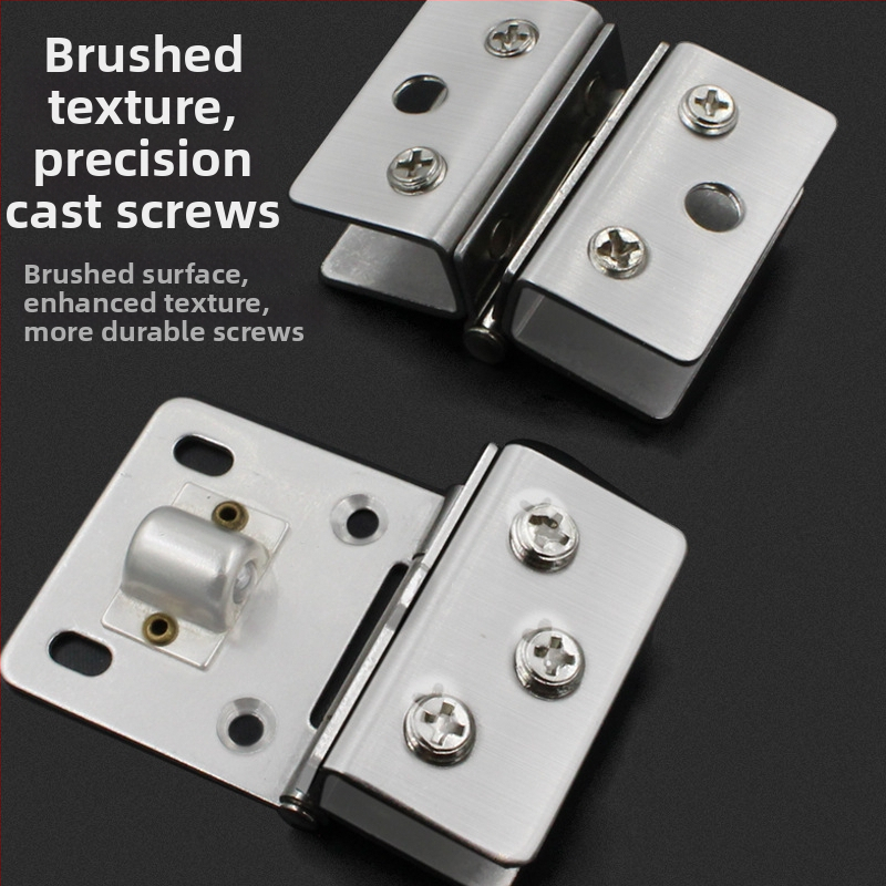 Nerūdijančio plieno dvikryptis stiklo kilpa spintelėms, 180°, modelis 001