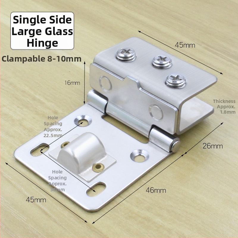 Nerezový sklenený dvojstranný pánt na sklenené dvere, 180°, model 001
