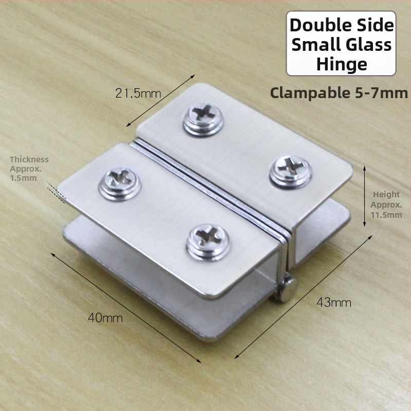 Nerezový sklenený dvojstranný pánt na sklenené dvere, 180°, model 001